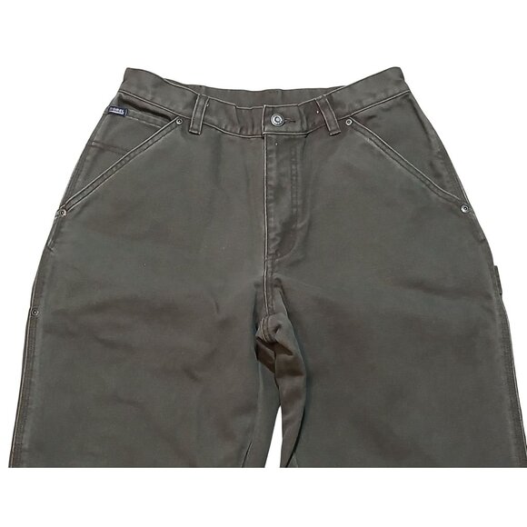 Sorel Heavy Duty Canvas Pants Mens 30x32 Olive Green Workwear Denim Carpenter - Picture 5 of 7